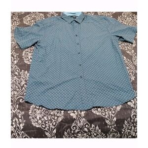 Pronto Uomo Blue Geometric Button Down Shirt